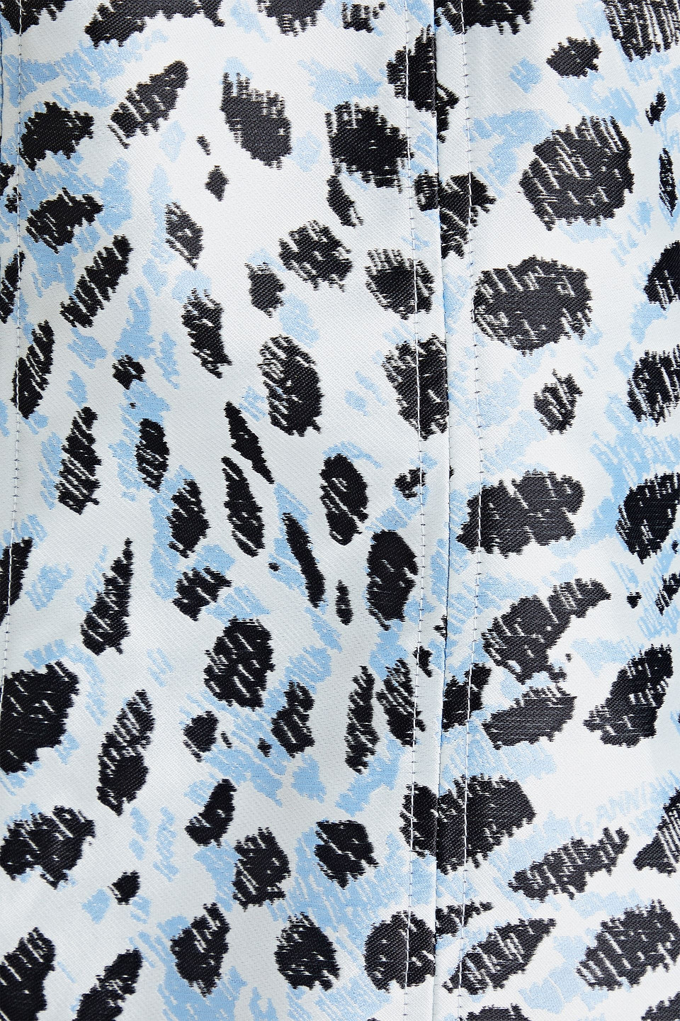 Ganni Blue & Black Crispy Jacquard Blouse In Light Blue