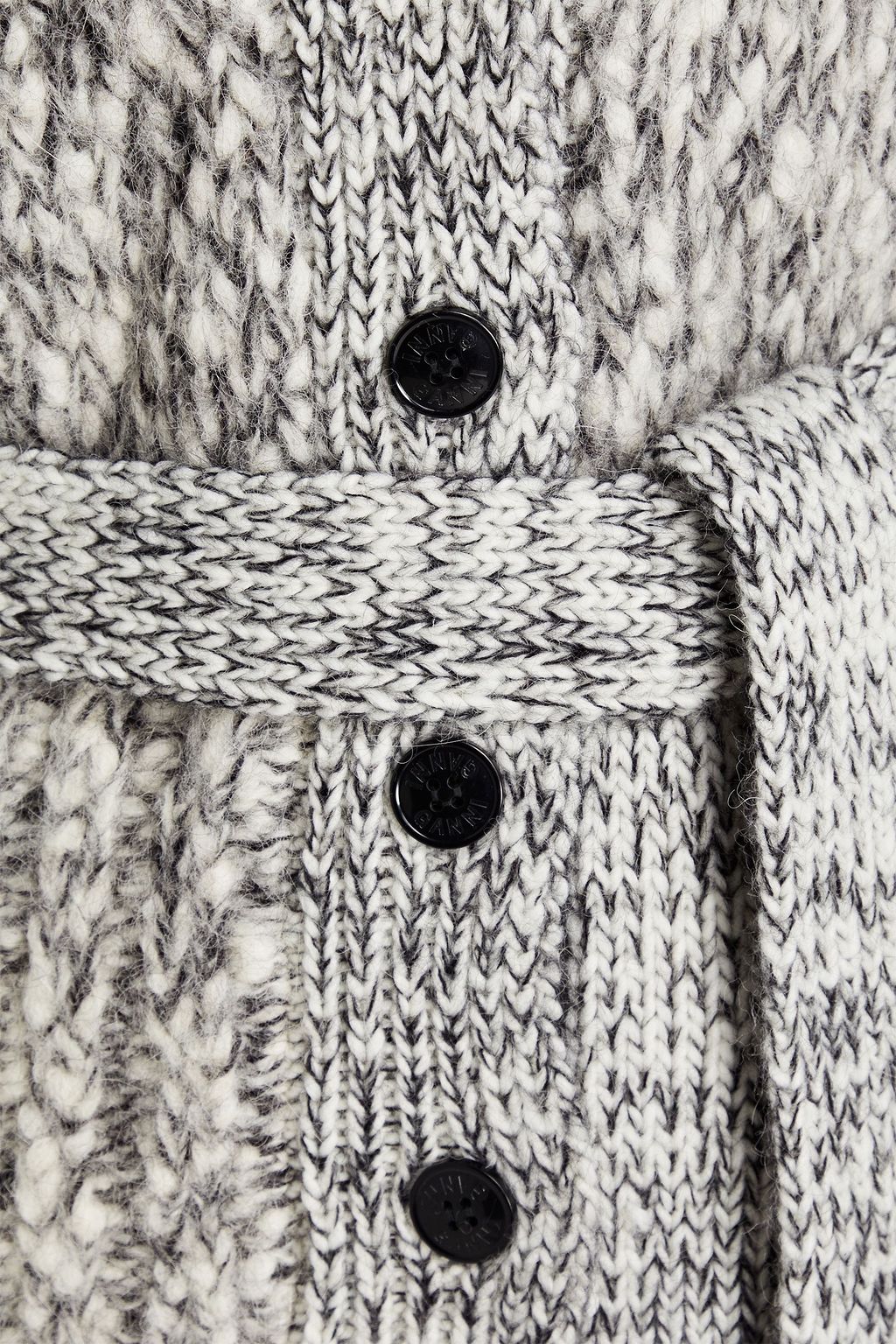 GANNI Belted mélange alpaca-blend cardigan