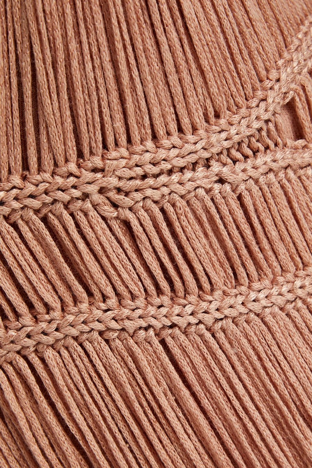 SIMKHAI Christabel fringed cotton-blend macramé maxi dress