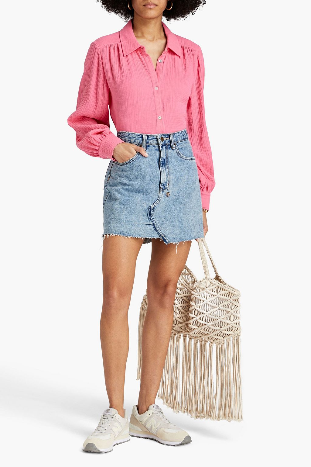 SIMKHAI Nellie draped satin slip dress