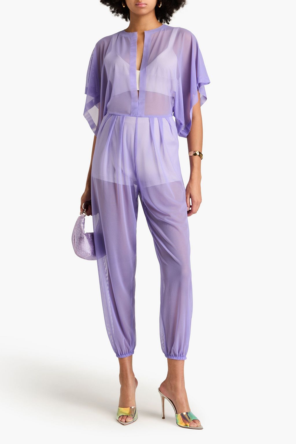NORMA KAMALI Stretch-tulle jumpsuit