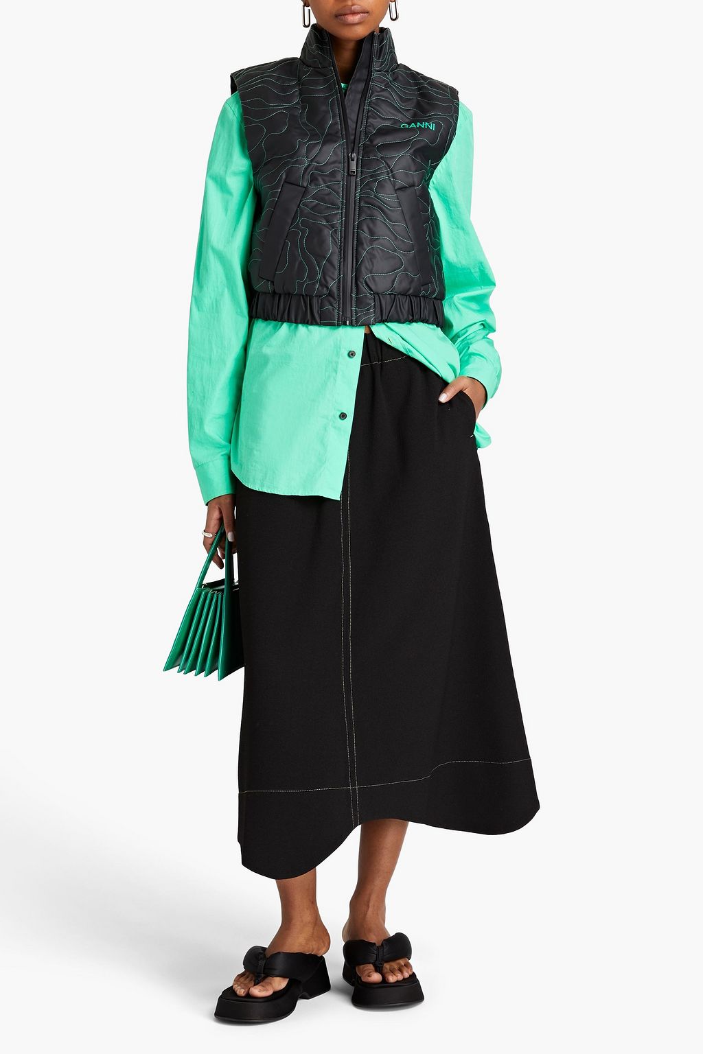 GANNI Quilted shell vest