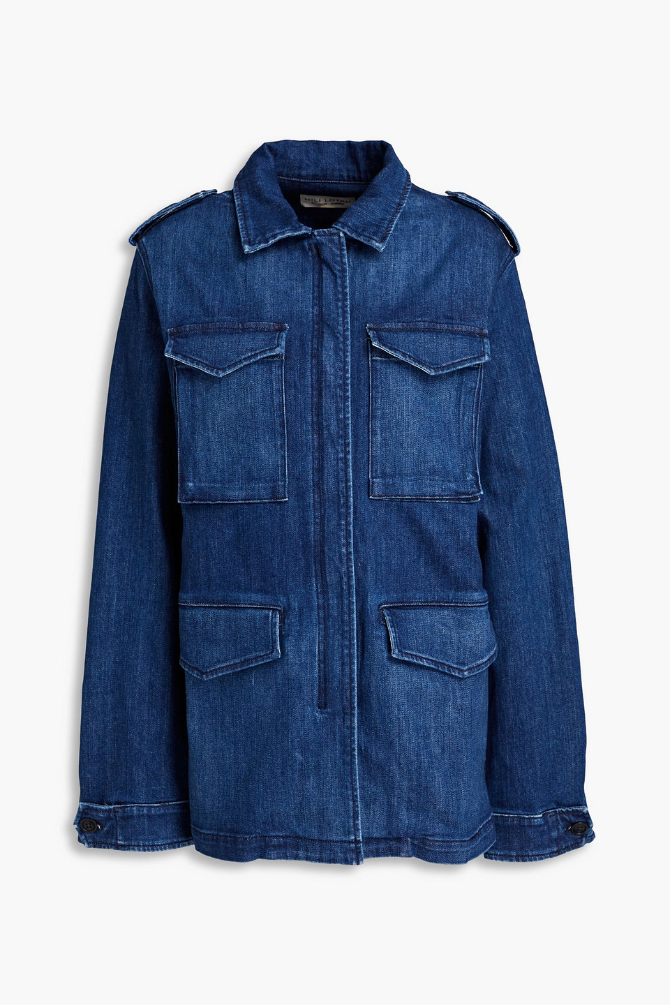 Nili Lotan Wren Faded Denim Jacket In Blue