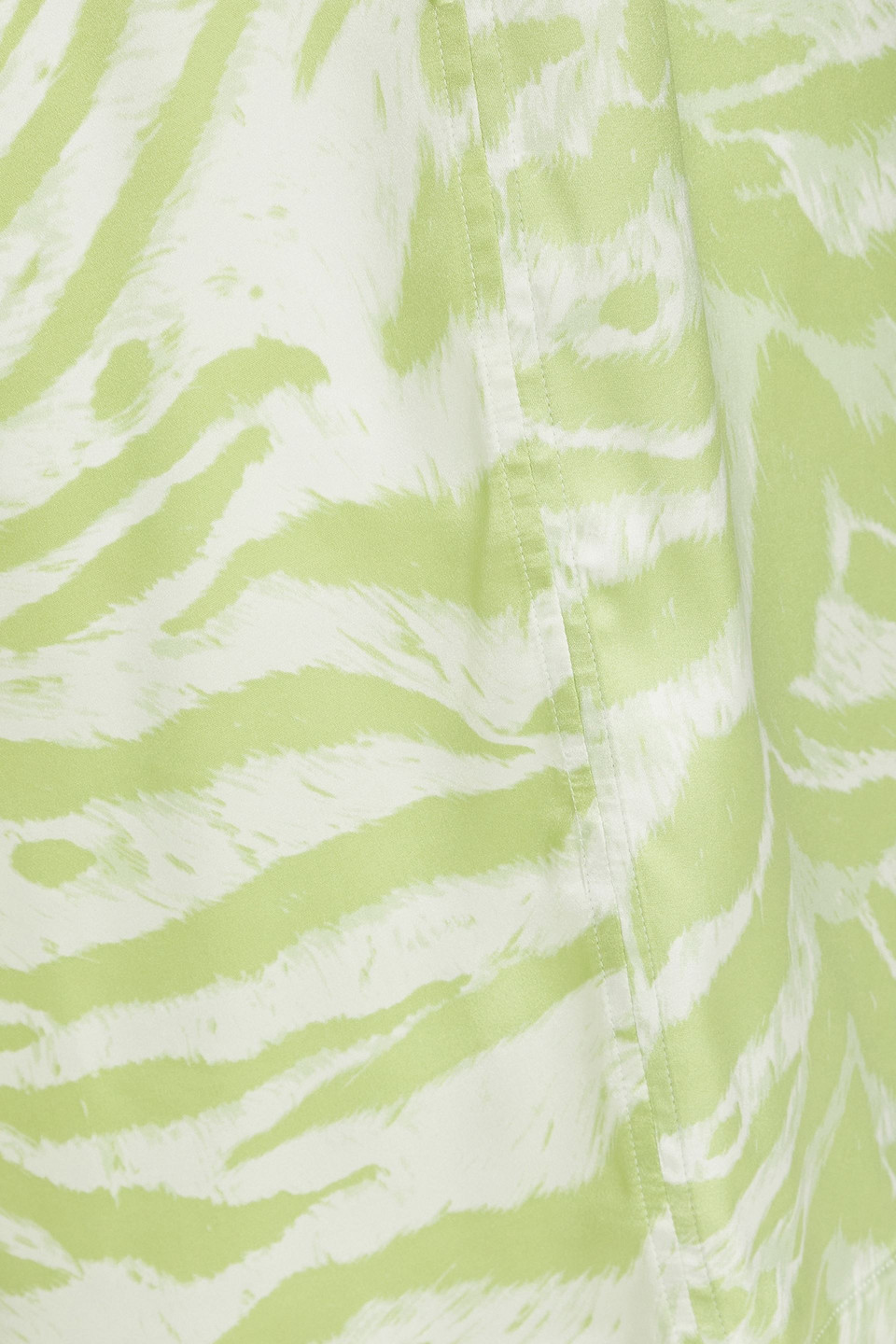 Ganni Printed Silk-blend Satin Midi Dress In Light Green