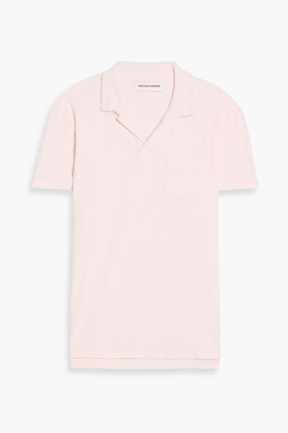 orlebar brown - cotton-terry polo shirt - pink - xl