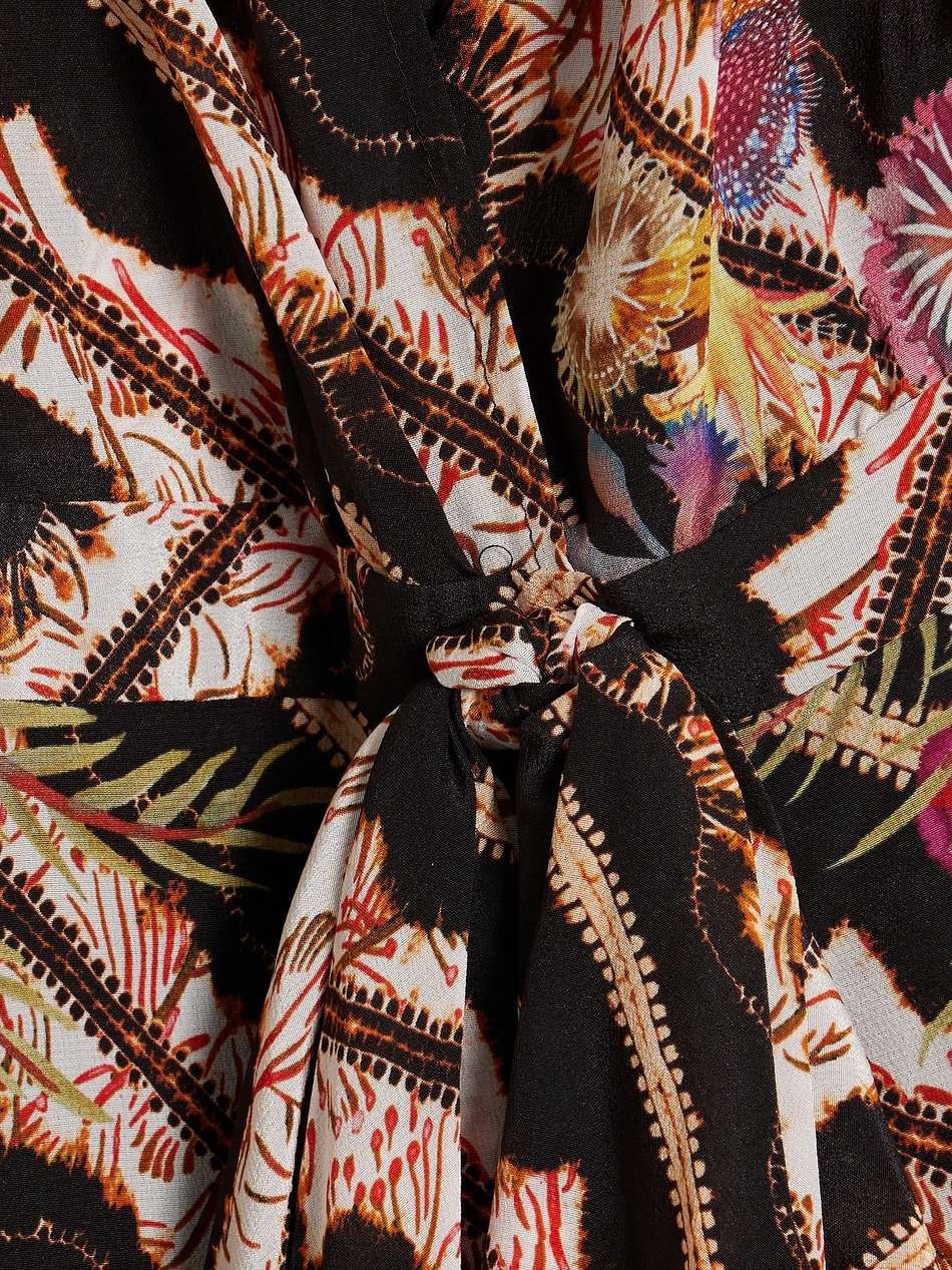 olivia wrap-effect printed silk crepe de chine midi dress