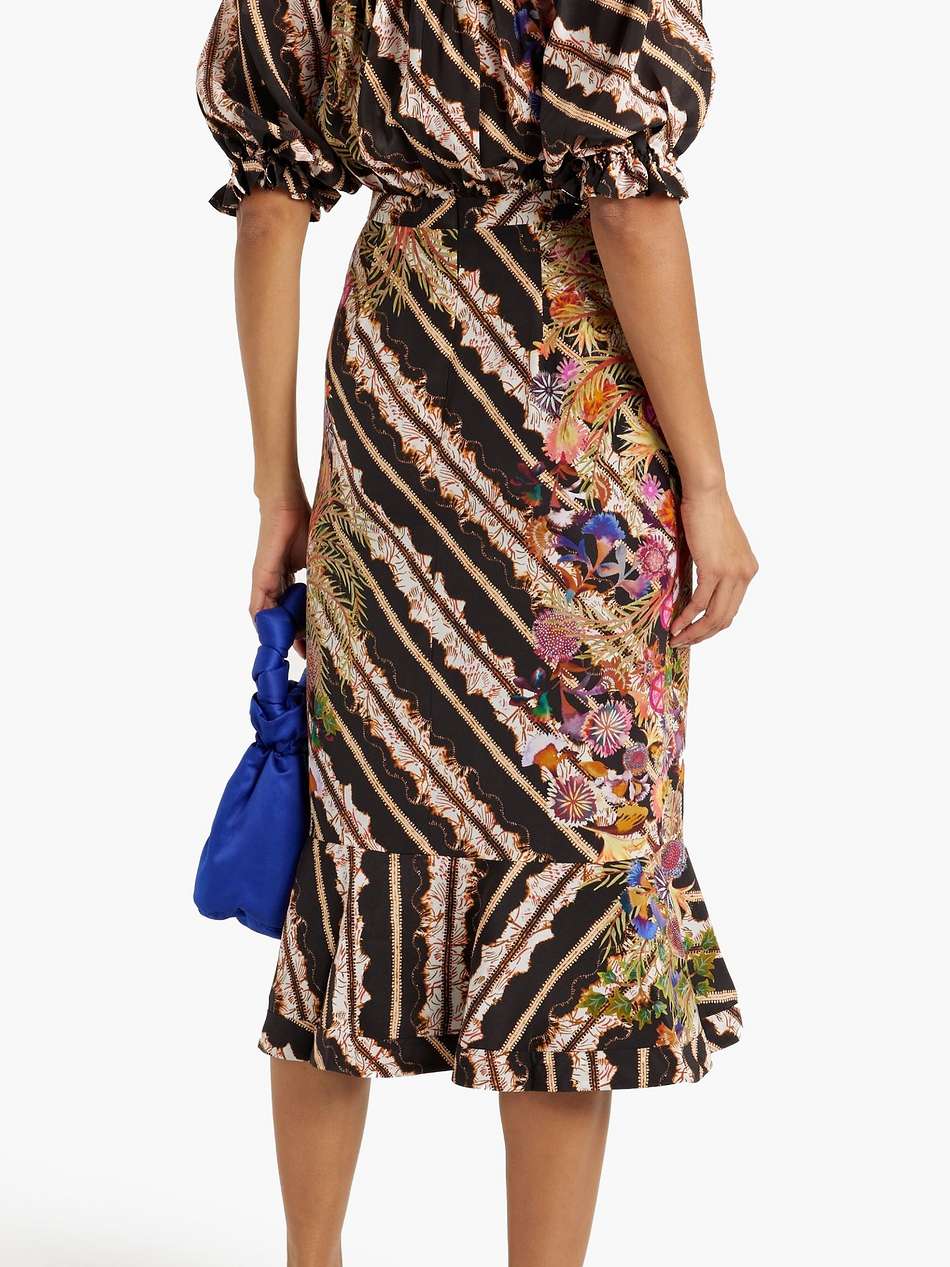 olivia wrap-effect printed silk crepe de chine midi dress