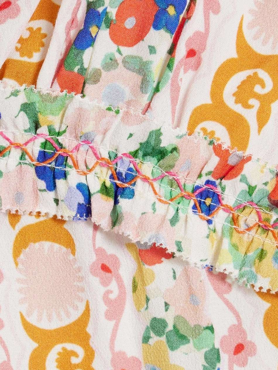 floral-print ecovera-blend crepe mini dress