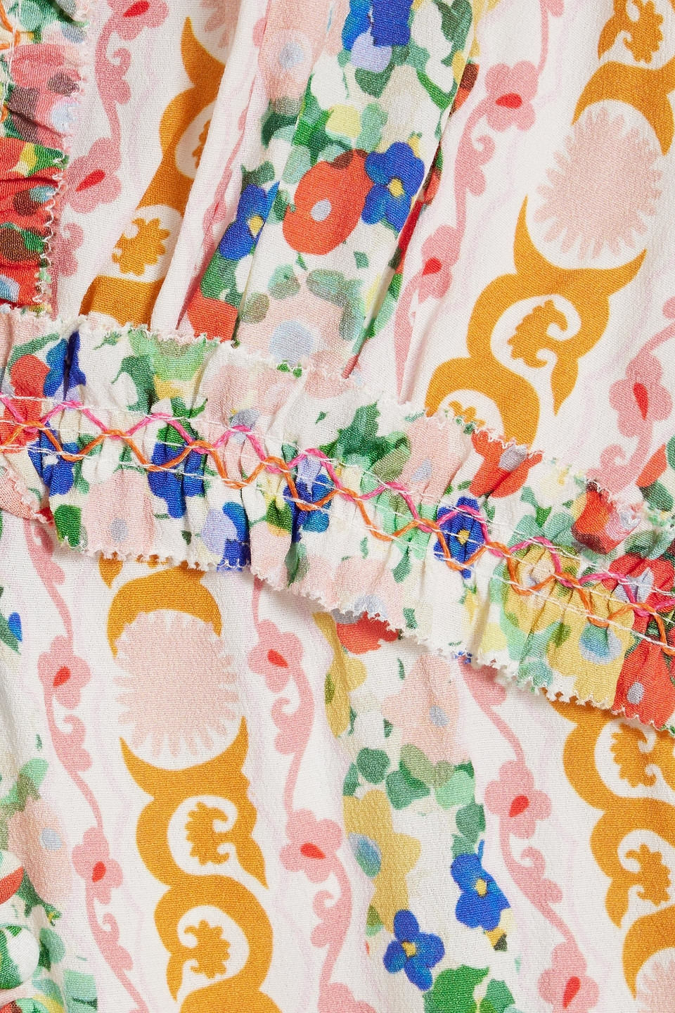 SALONI FLORAL-PRINT ECOVERA-BLEND CREPE MINI DRESS 3074457345635525727
