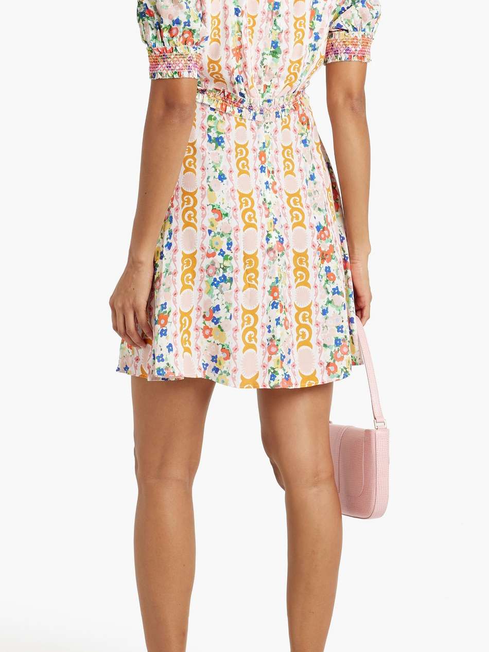 floral-print ecovera-blend crepe mini dress