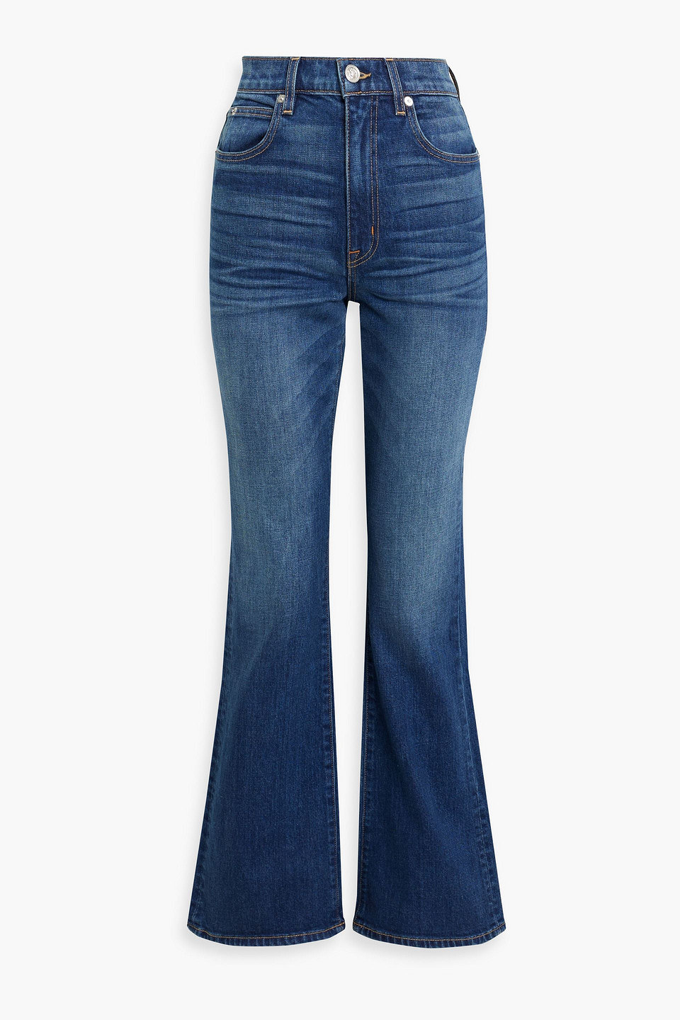 Shop Slvrlake Charlotte High-rise Flared Jeans In Mid Denim