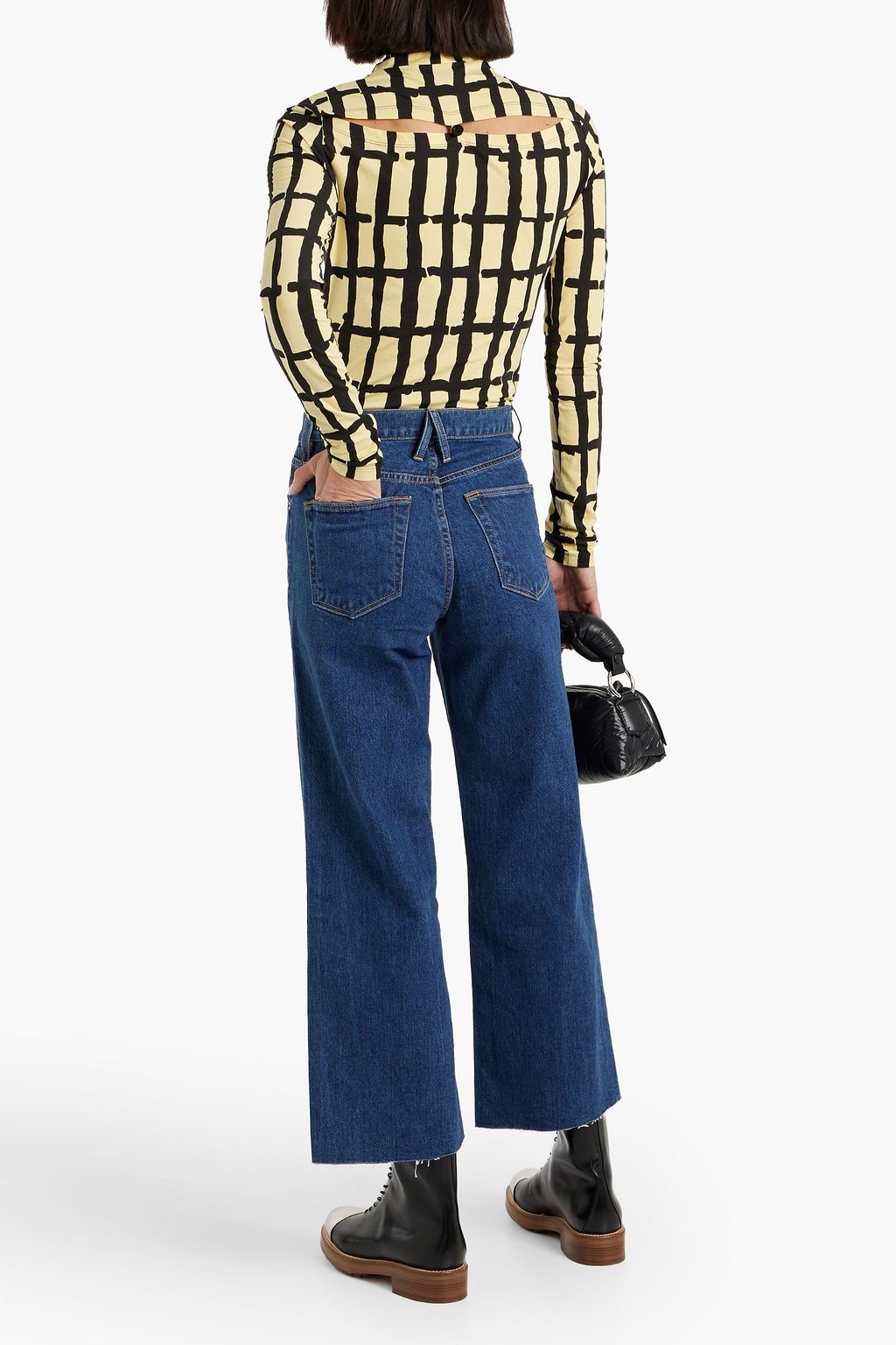 SLVRLAKE Grace cropped high-rise wide-leg jeans