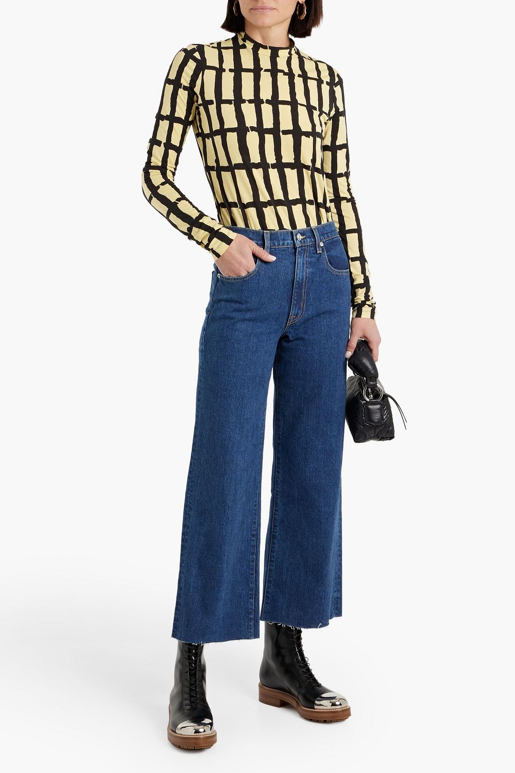 SLVRLAKE Grace cropped high-rise wide-leg jeans