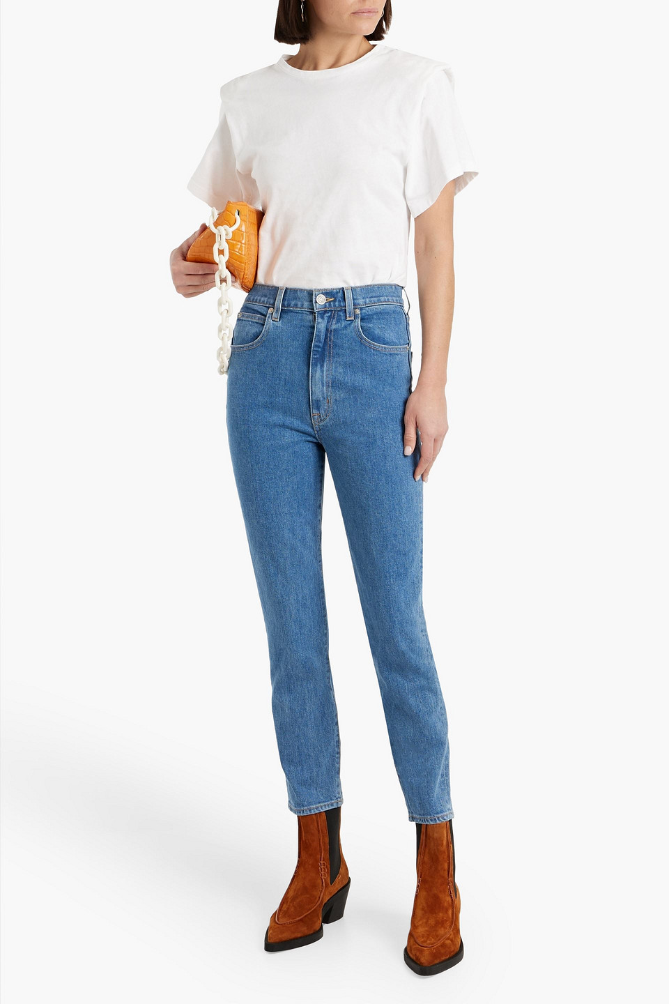 Slvrlake Beatnik High-waisted Straight-leg Jeans In Mid Denim