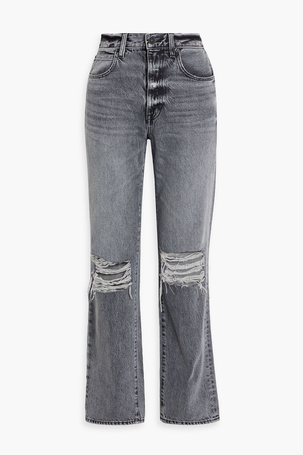 SLVRLAKE London distressed high-rise straight-leg jeans | THE OUTNET