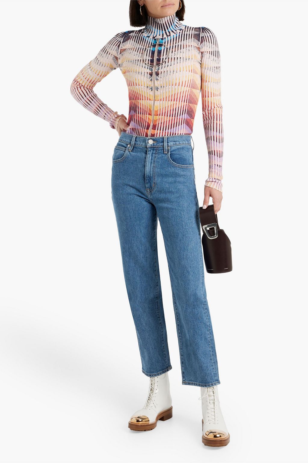 SLVRLAKE London cropped high-rise straight-leg jeans