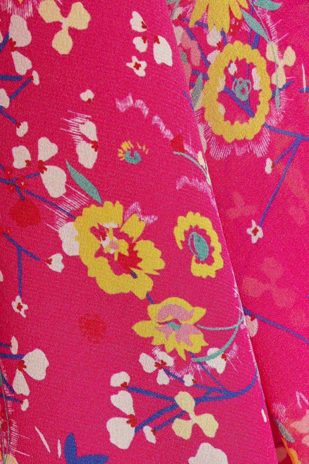 SALONI Chloe chiffon-paneled floral-print silk crepe de chine blouse