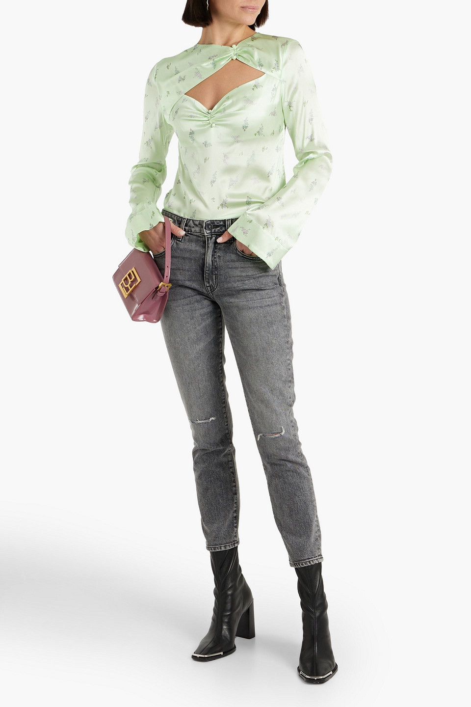 Slvrlake Lou Lou Cropped Jeans In Anthracite