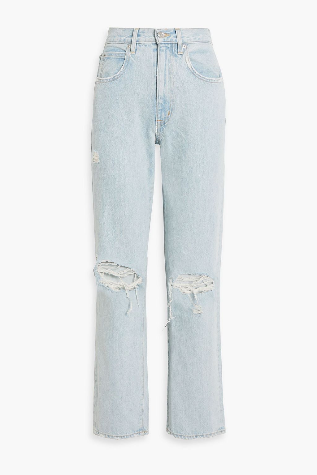 SLVRLAKE London distressed high-rise straight-leg jeans | THE OUTNET