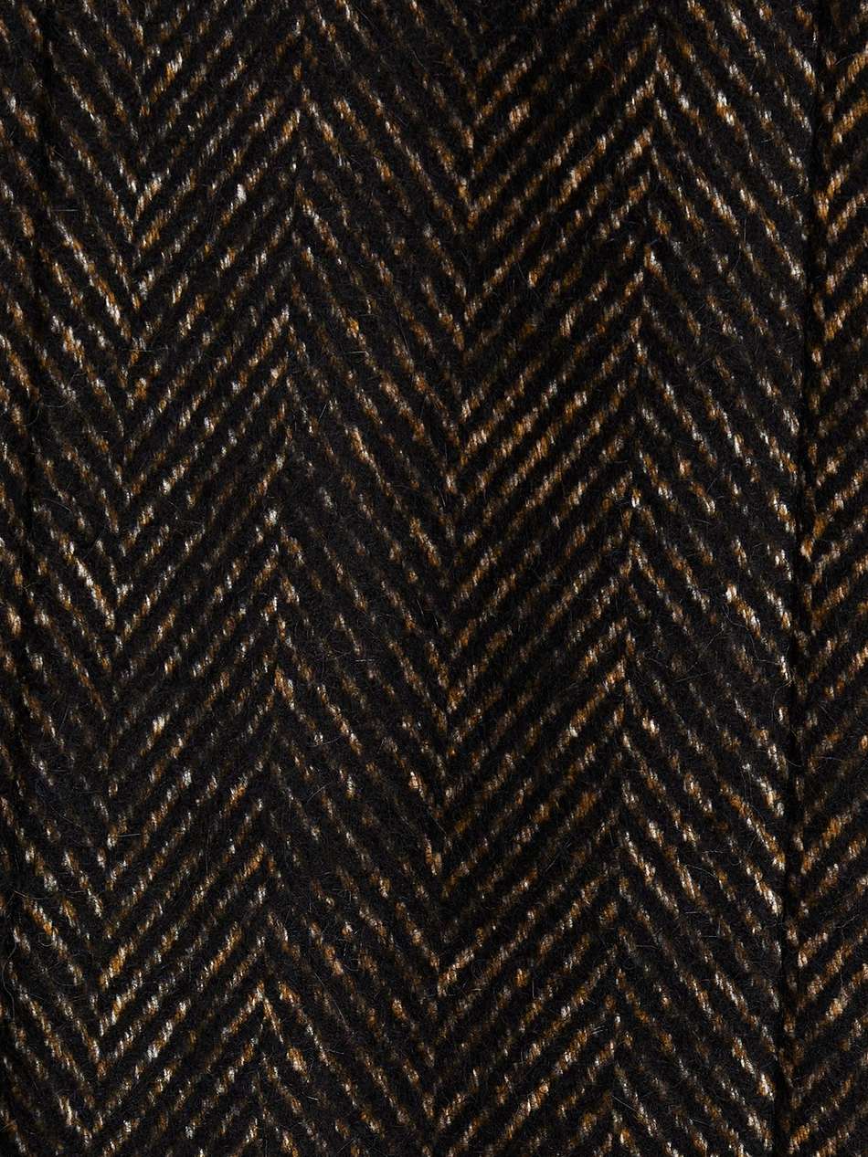 fringed bead-embellished herringbone tweed mini dress