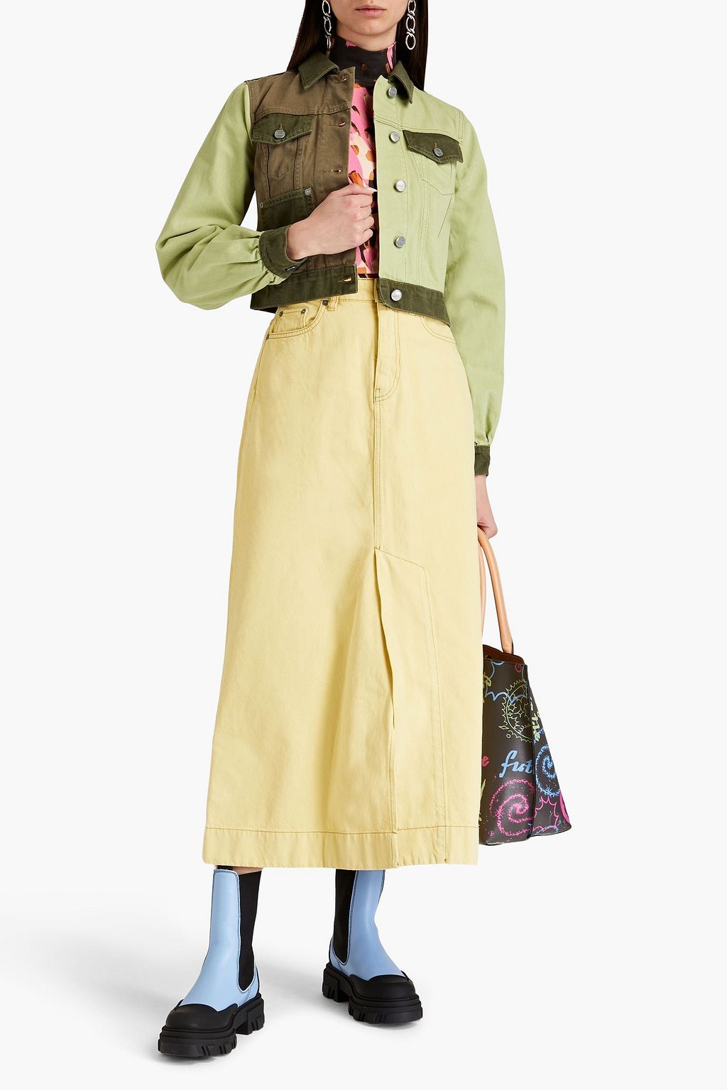 GANNI Color-block denim jacket