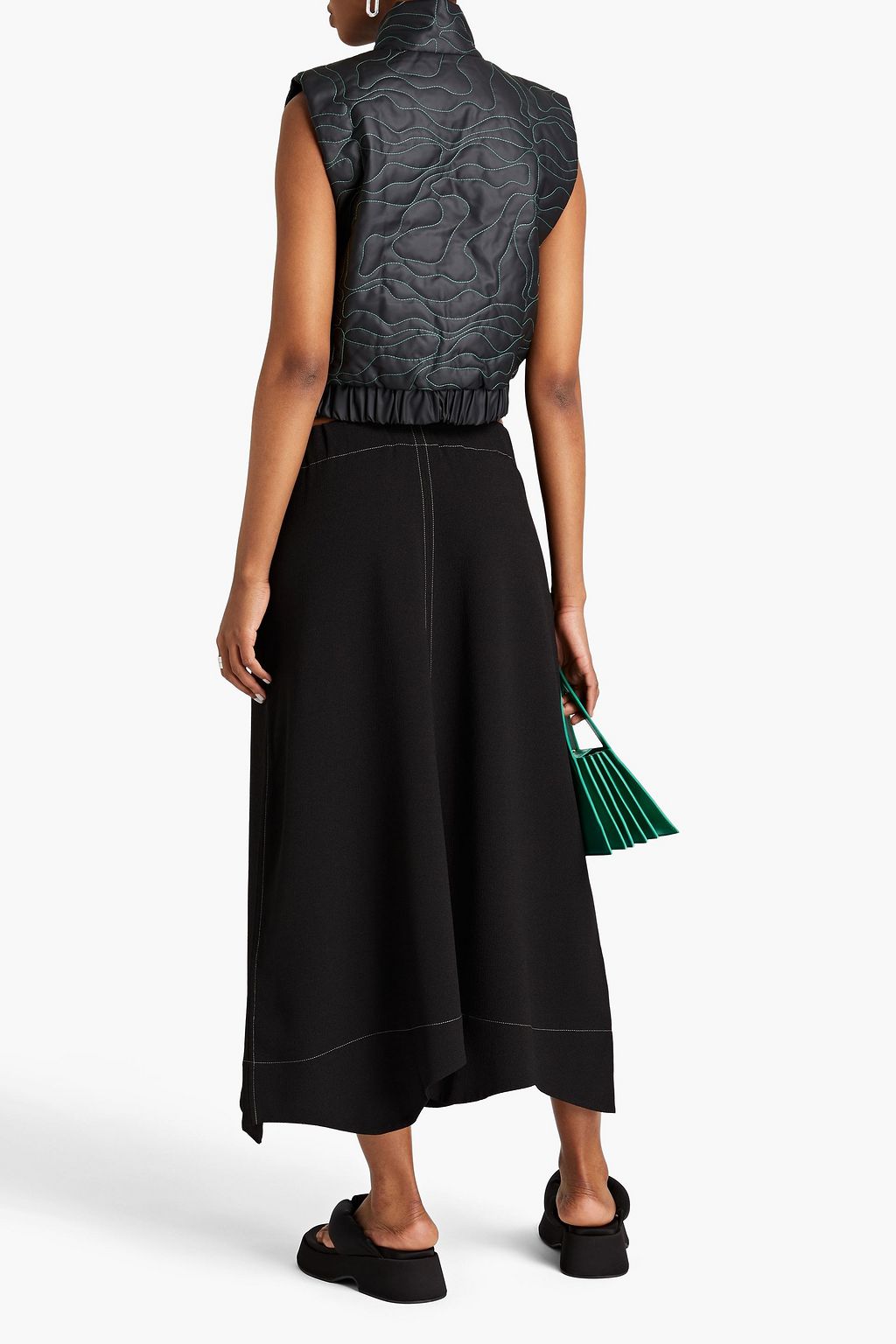 CREPE MIDI SKIRT חצאית main image 1