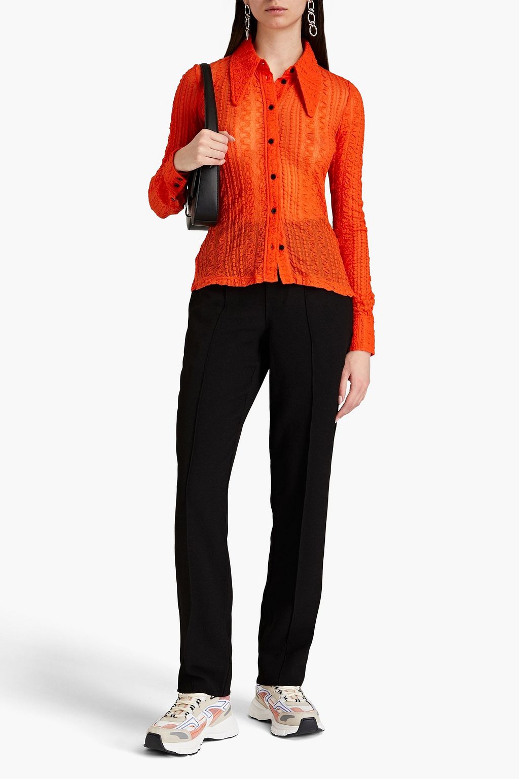 GANNI Crepe straight-leg pants