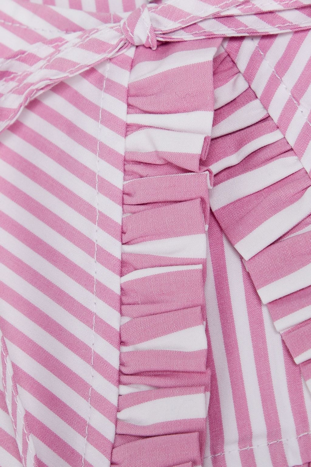 GANNI Striped cotton-poplin collar