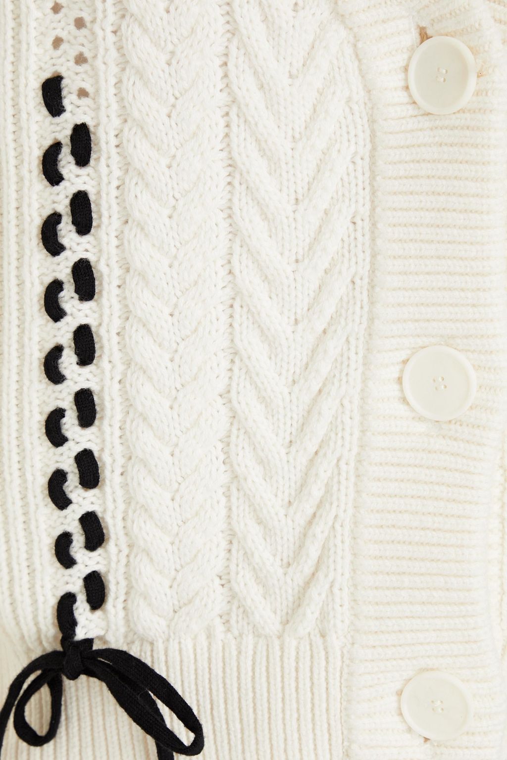 CLAUDIE PIERLOT Cable-knit wool and cotton-blend cardigan