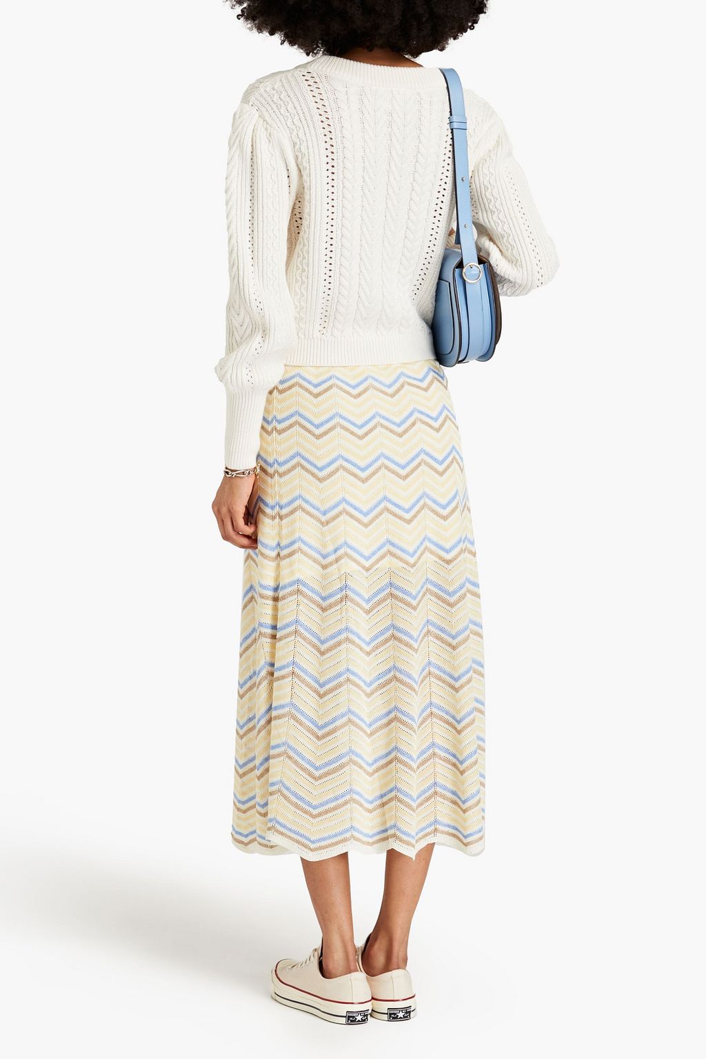 CLAUDIE PIERLOT Cable-knit wool and cotton-blend cardigan
