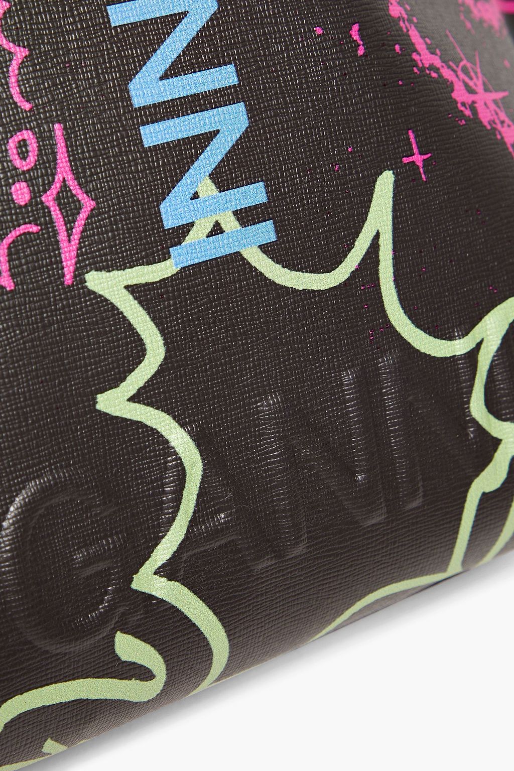 GANNI Banner printed texturedleather tote THE