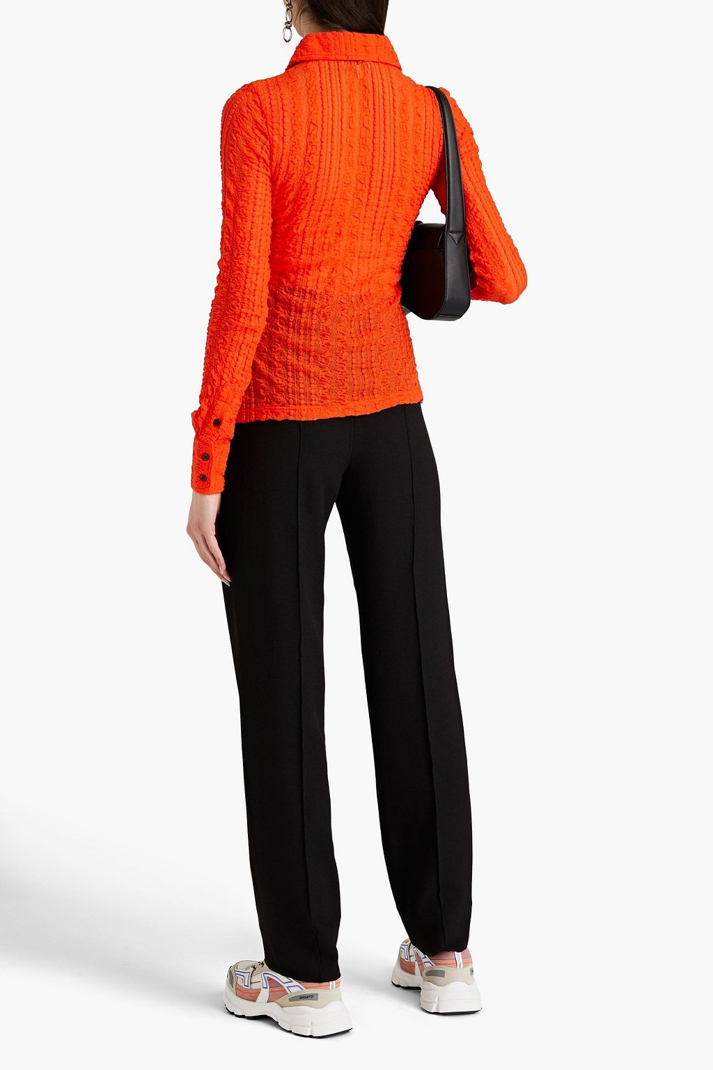GANNI Stretch-cloqué shirt