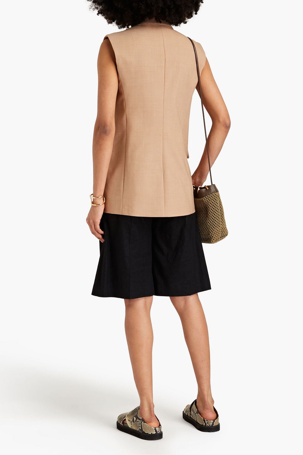 CLAUDIE PIERLOT Doppelreihige Weste aus Twill aus einer Wollmischung
