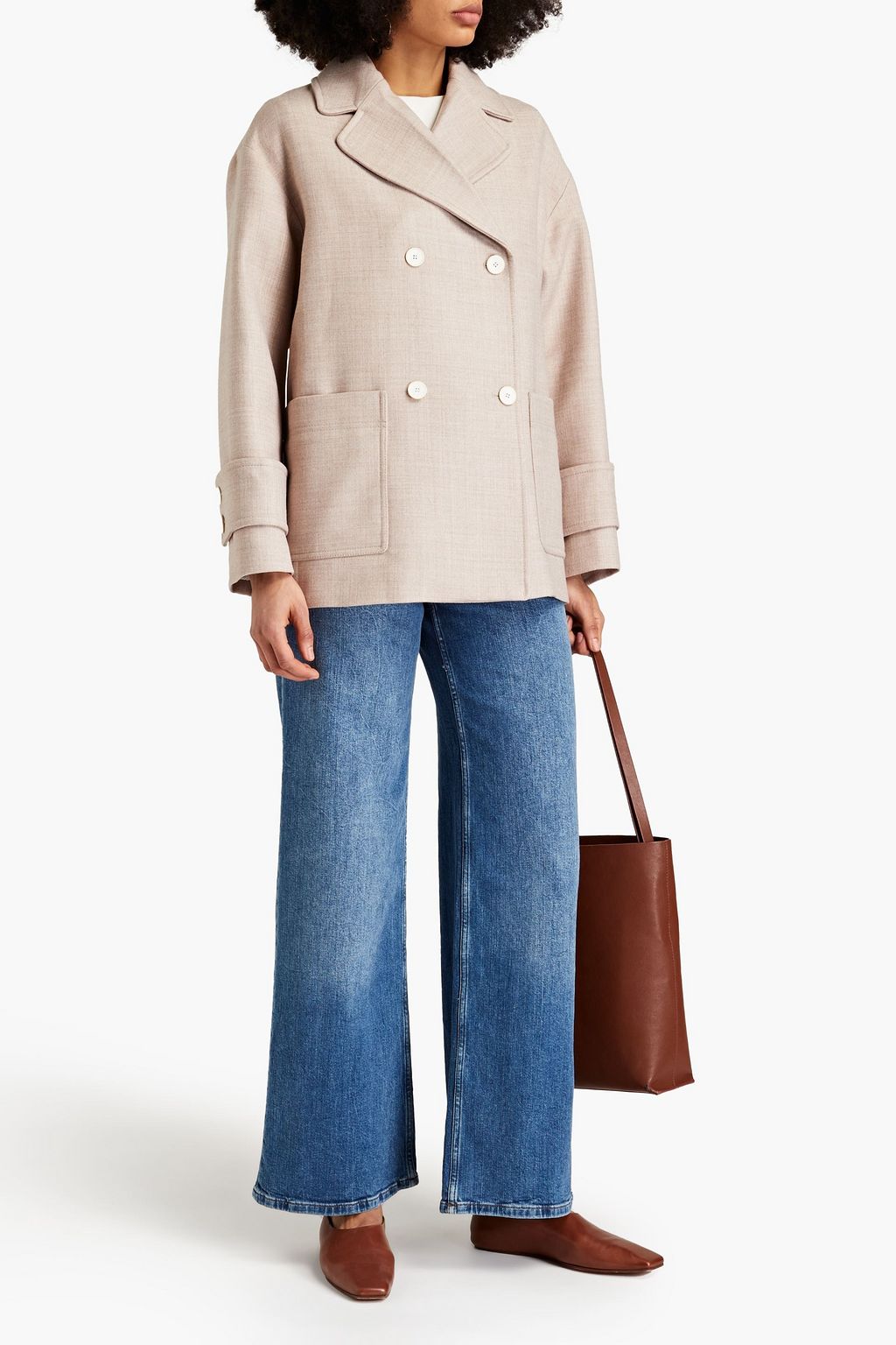 CLAUDIE PIERLOT Double-breasted twill coat