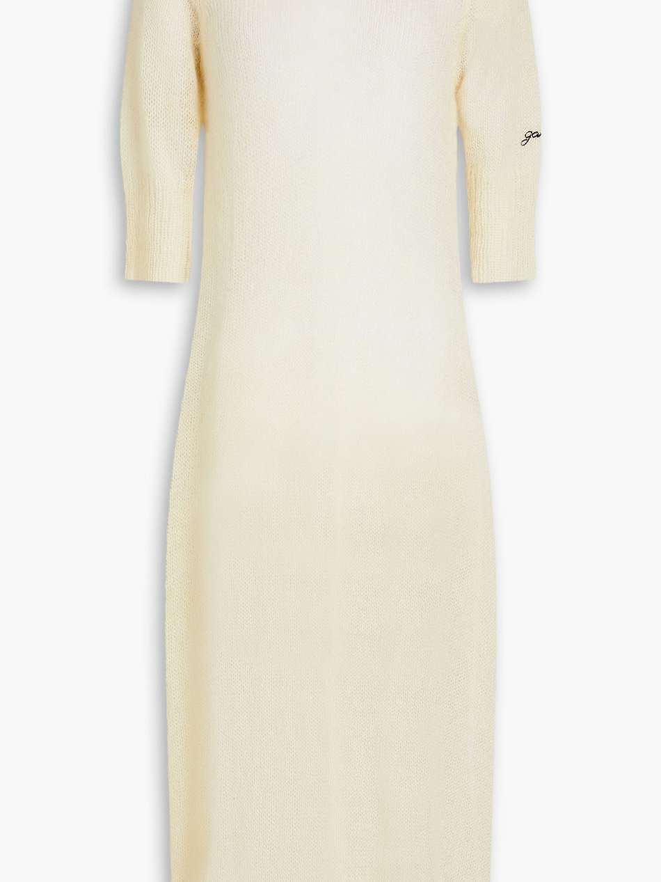 open-back mohair-blend midi dress