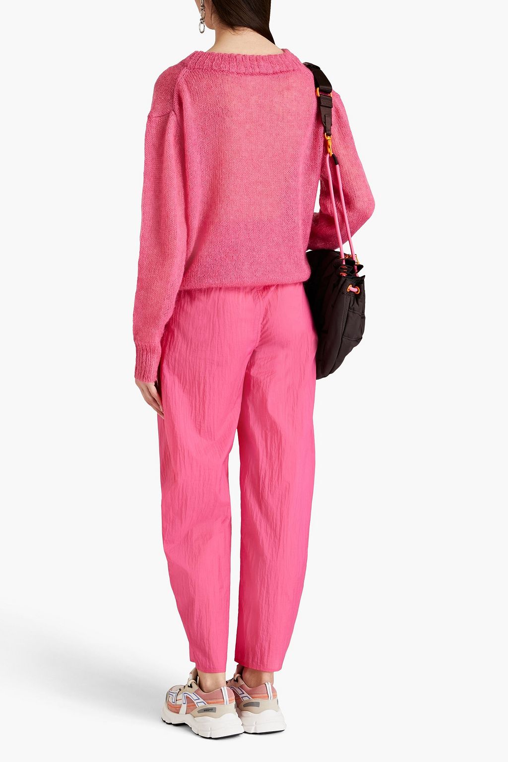 GANNI Embroidered mohair-blend sweater