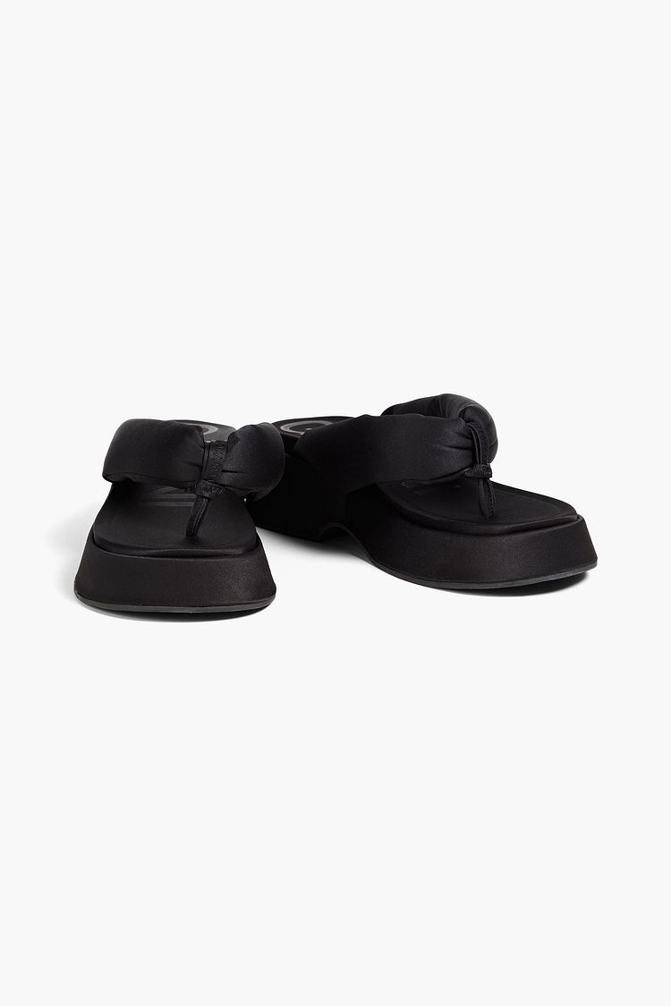 GANNI Padded satin platform sandals THE