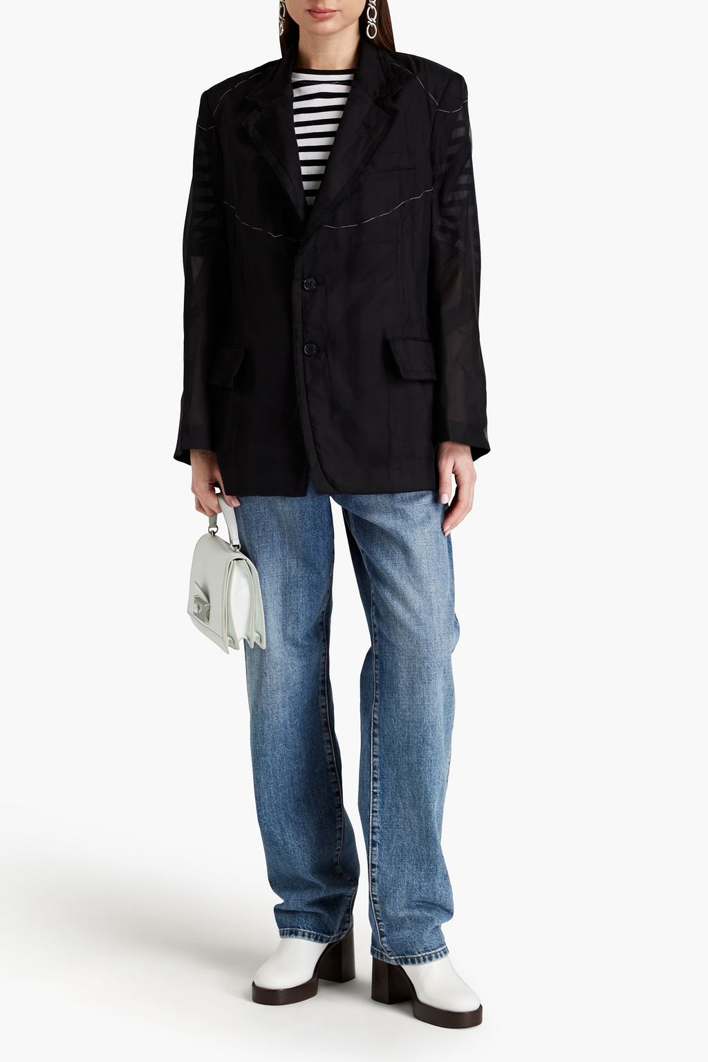 MAISON MARGIELA Silk-chiffon and silk blazer
