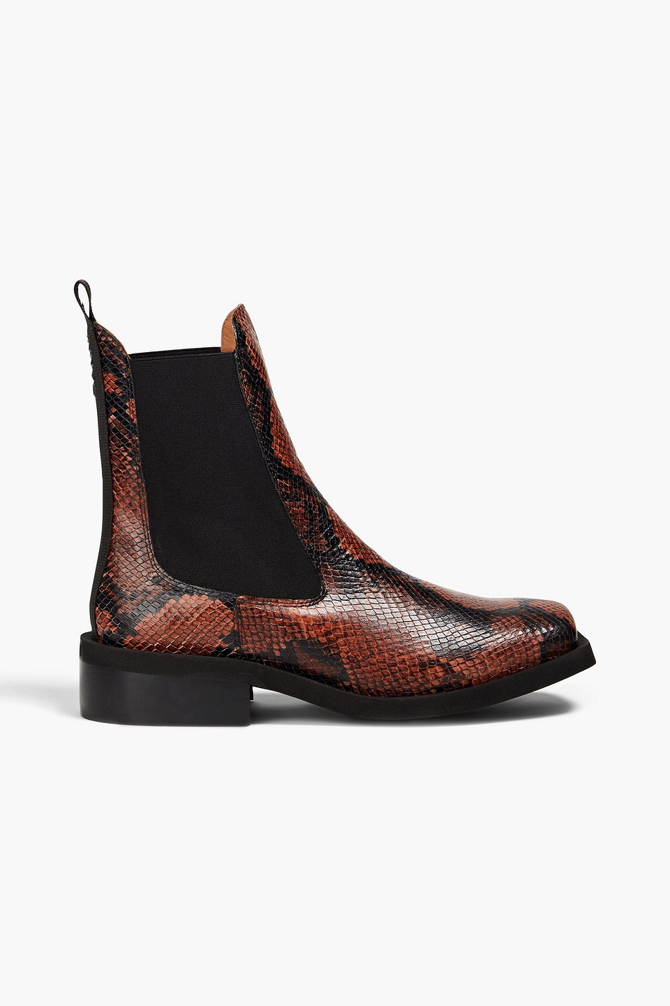 Snake-effect leather Chelsea boots
