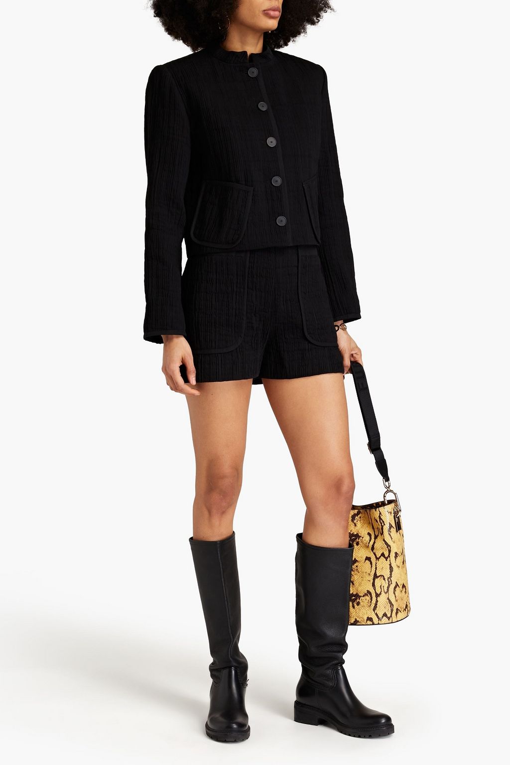 CLAUDIE PIERLOT Plissé cotton-blend jacket