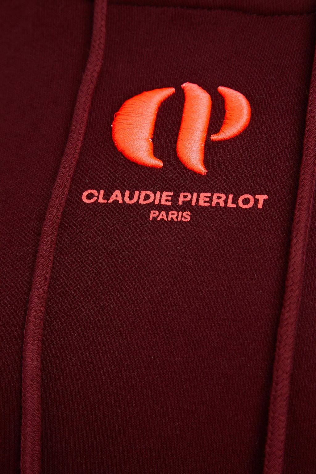 CLAUDIE PIERLOT Bloom embroidered printed cotton-blend fleece hoodie