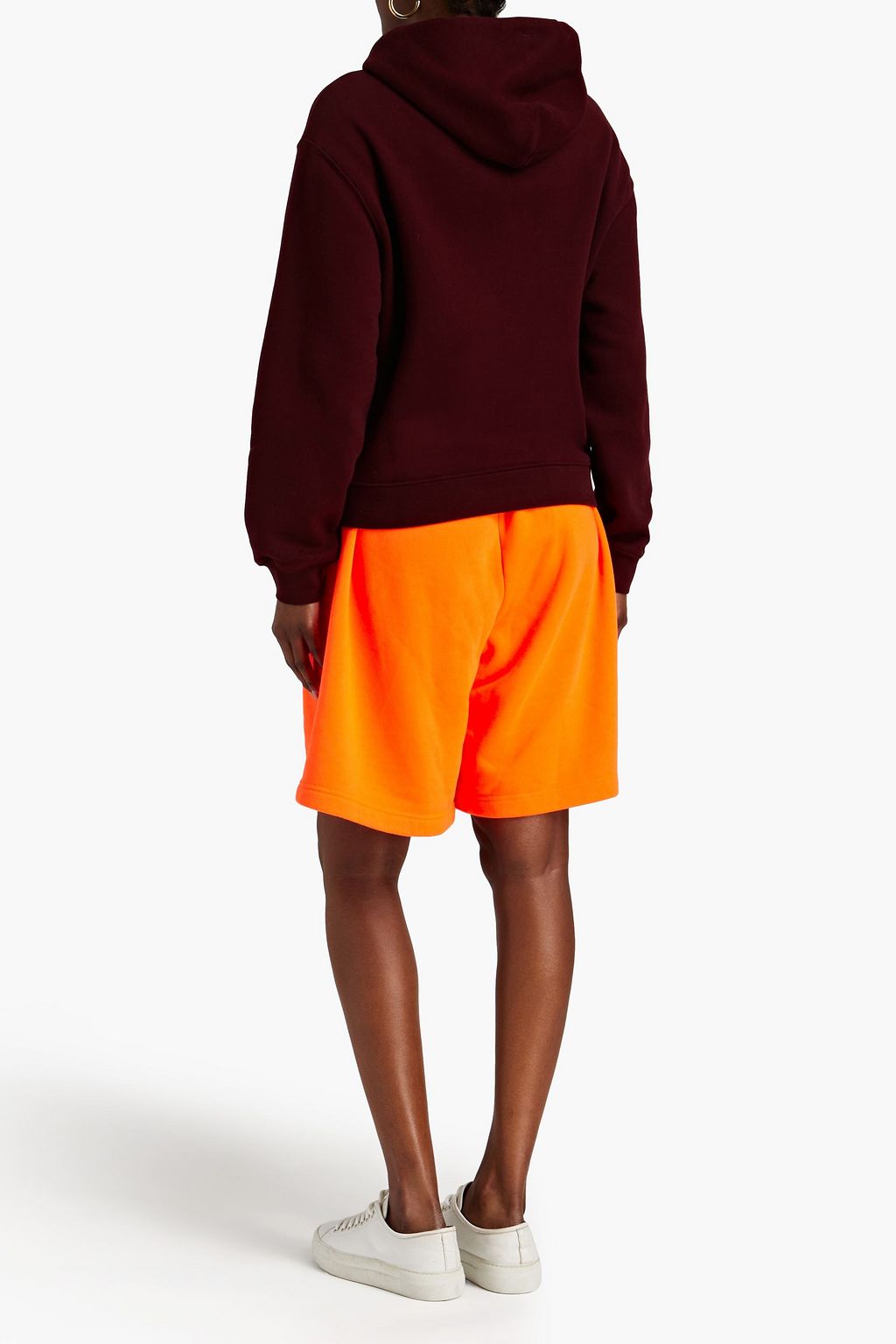 CLAUDIE PIERLOT Bloom embroidered printed cotton-blend fleece hoodie