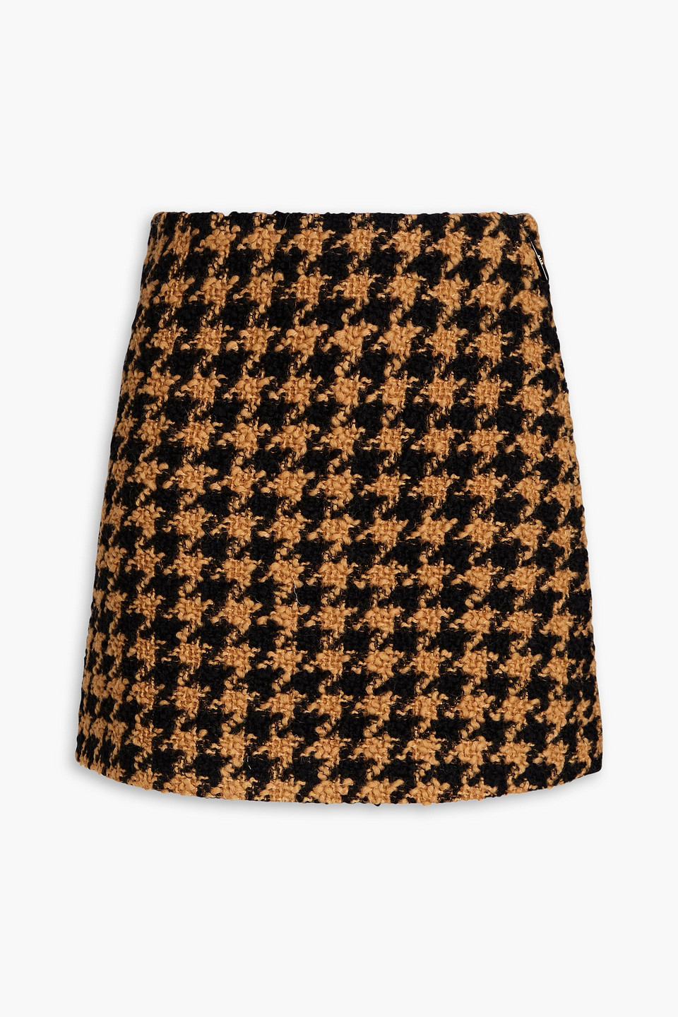 Msgm Houndstooth Mini Skirt In Light Brown