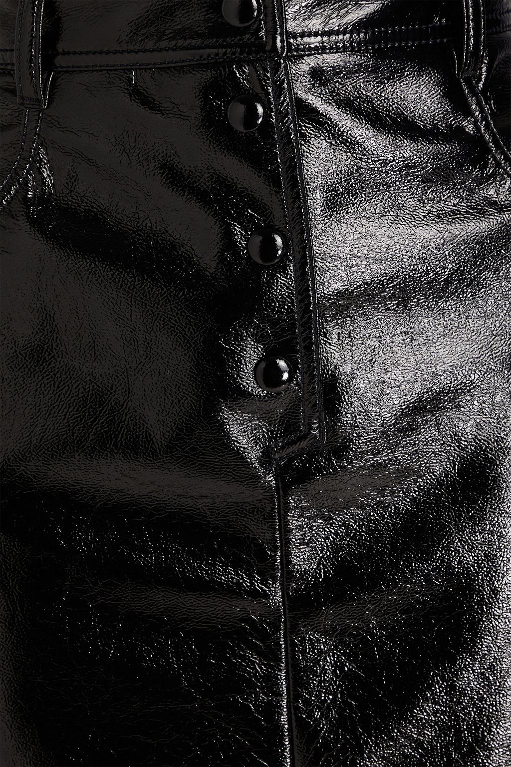 MSGM Minirock aus Lacklederimitat in Knitteroptik