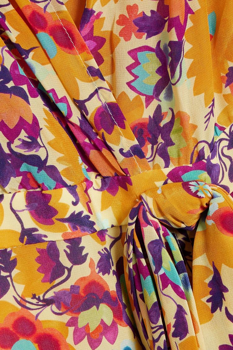 SALONI Olivia wrapeffect floralprint silk crepe de chine midi dress
