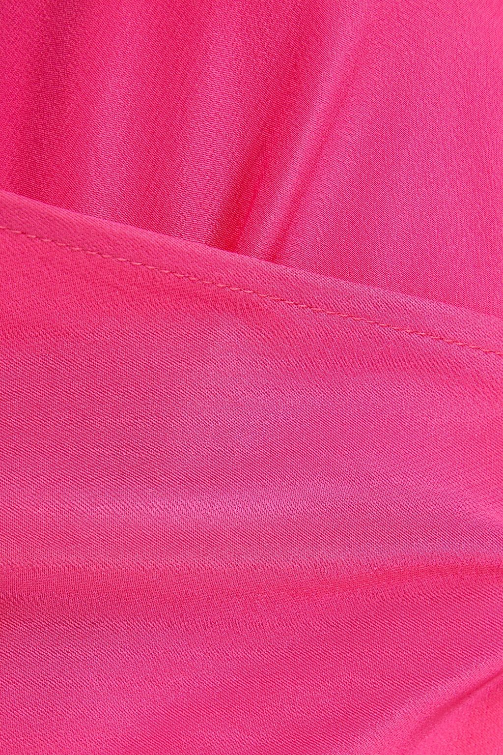 CLAUDIE PIERLOT Gathered silk crepe de chine wrap top