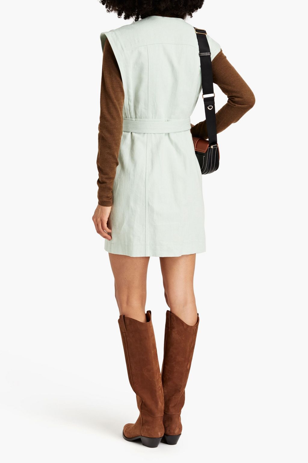CLAUDIE PIERLOT コットン混ドリル ミニワンピース