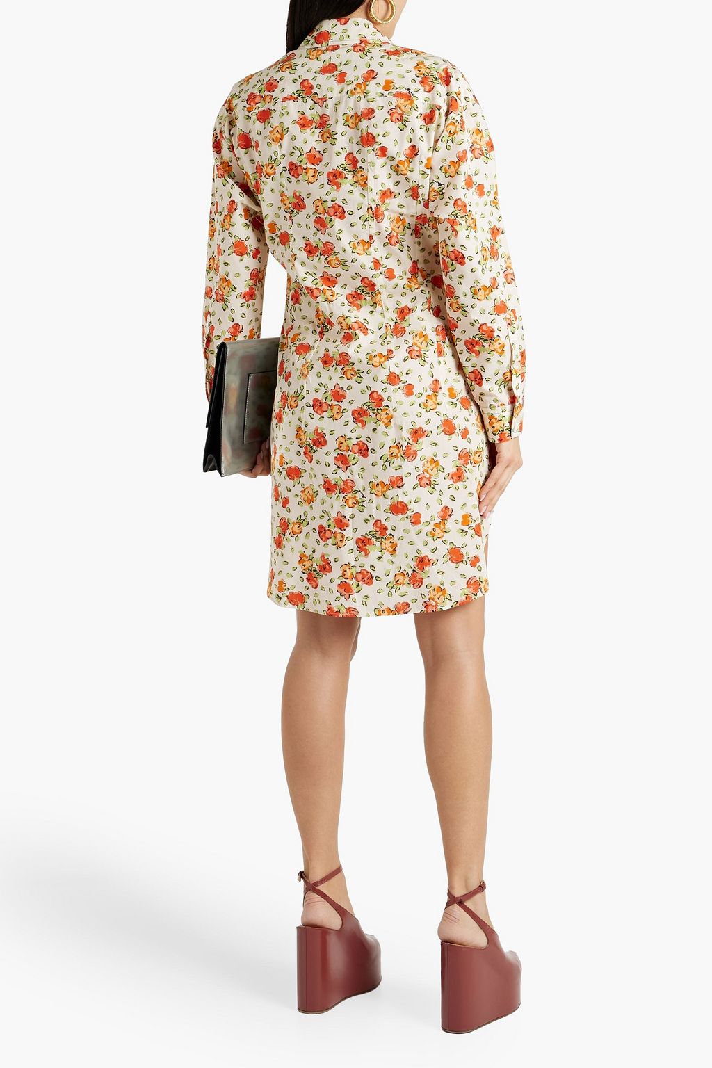 MARNI コットンポプリン ミニシャツワンピース フローラルプリント