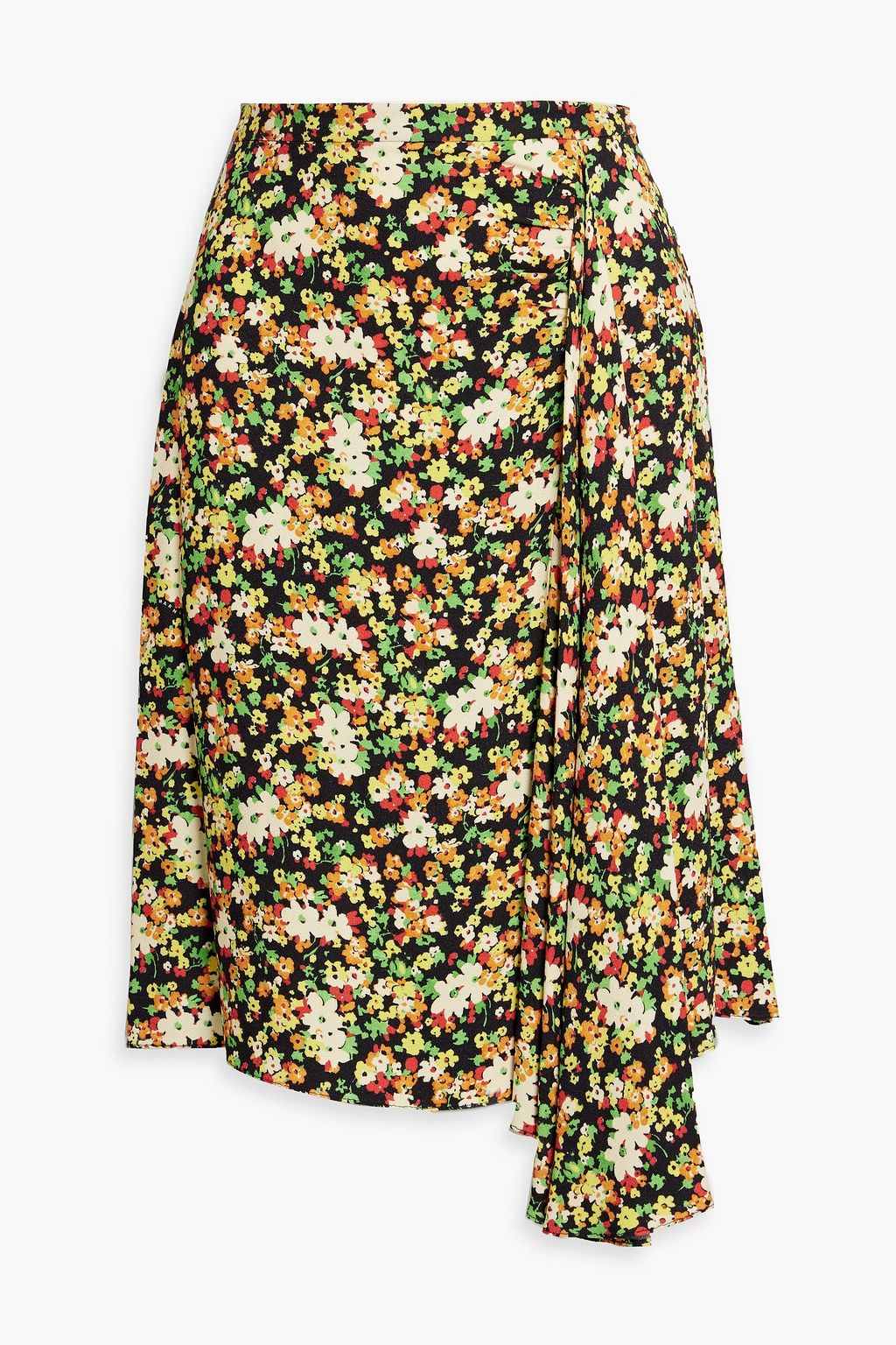 MARNI Draped floral-print crepe skirt | THE OUTNET