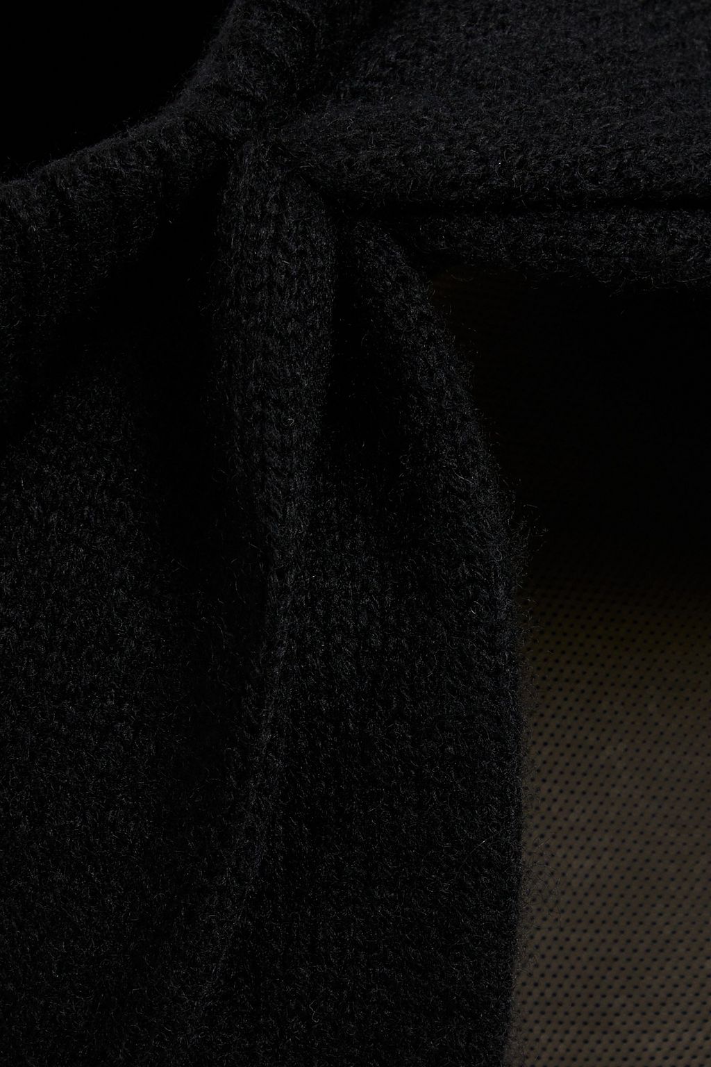 ALEXANDER WANG Cropped draped tulle-paneled knitted sweater